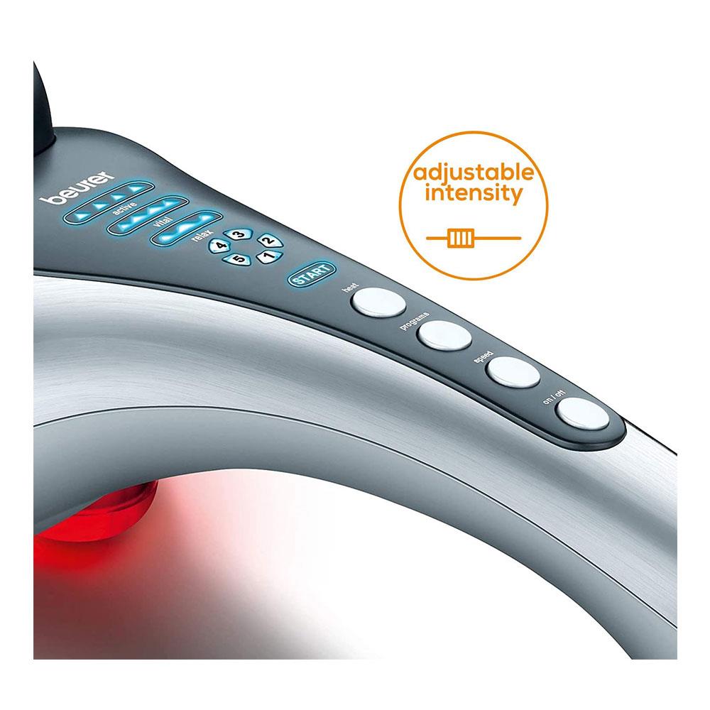 Beurer Infrared Tapping Body Massager 4 Massage Programs 5 Speeds 2 Attachments - Silver/Gray