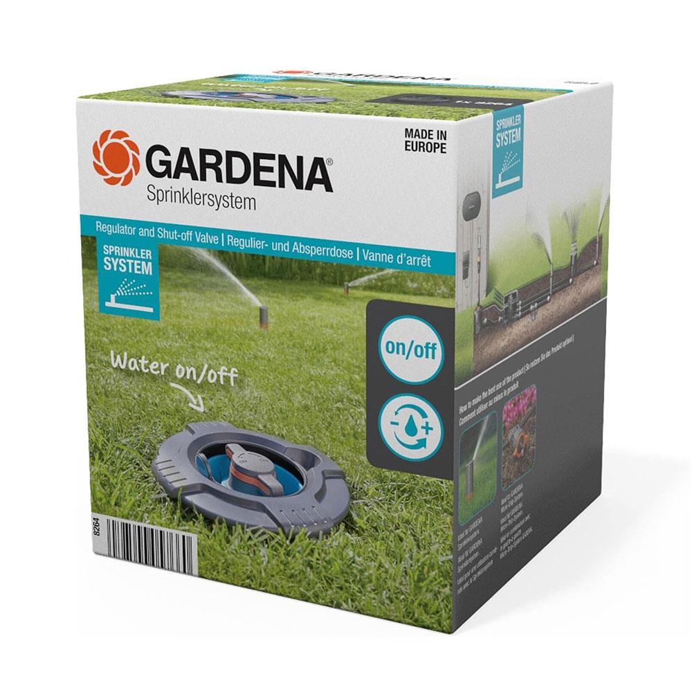 Gardena Regulator And Shut-Off Valve With 3/4 Inch External Male Thread - Black
