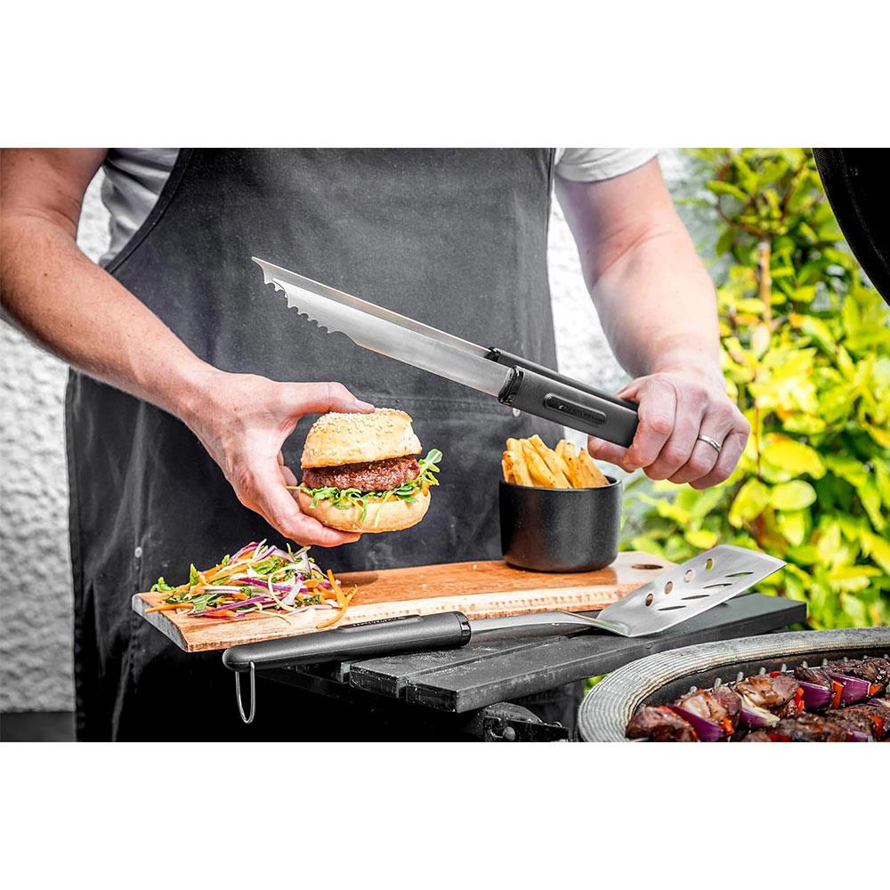 MasterClass Barbecue Tongs & Turner Stainless Steel Utensils With Long Heat Resistant Handles - Set of 2