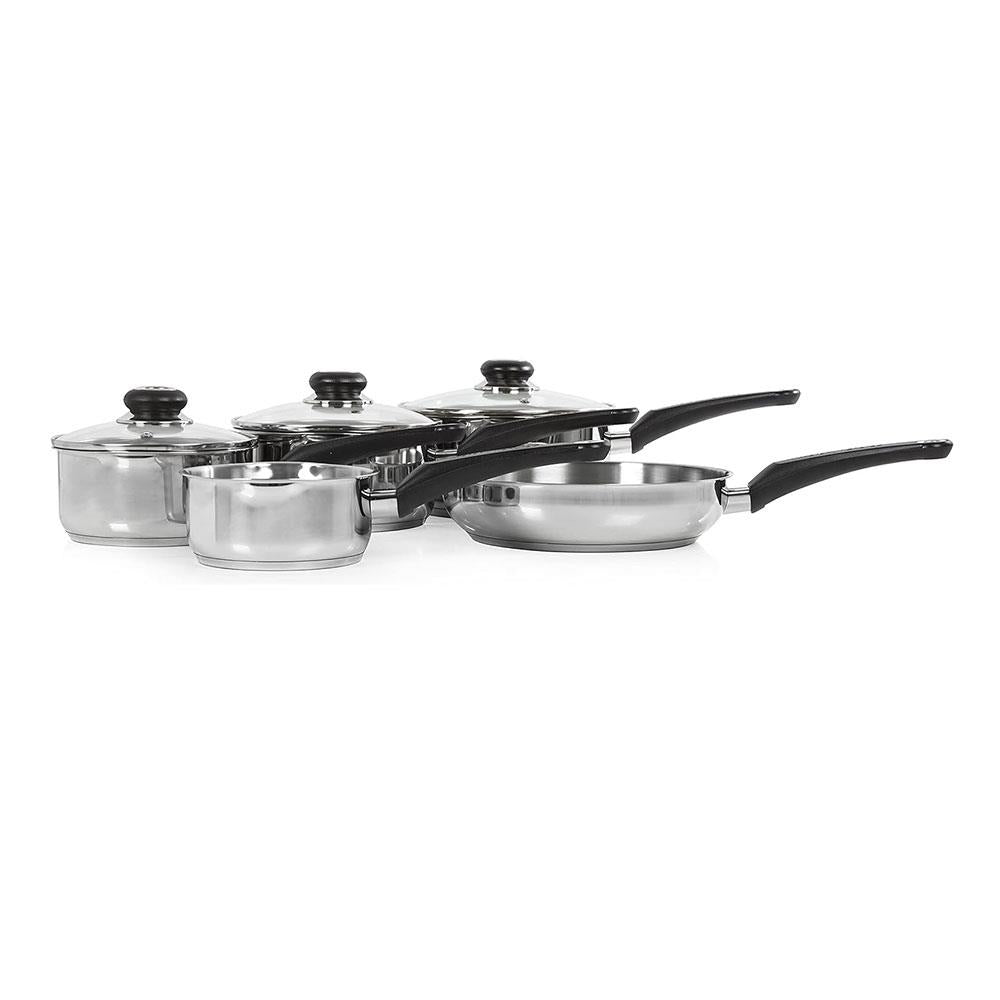 Morphy Richards Induction Frying Pan And Saucepan 5 Piece Set With Lids Stainless Steel - Silver Secondary image