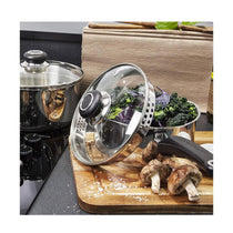 Morphy Richards Induction Frying Pan And Saucepan 5 Piece Set With Lids Stainless Steel - Silver