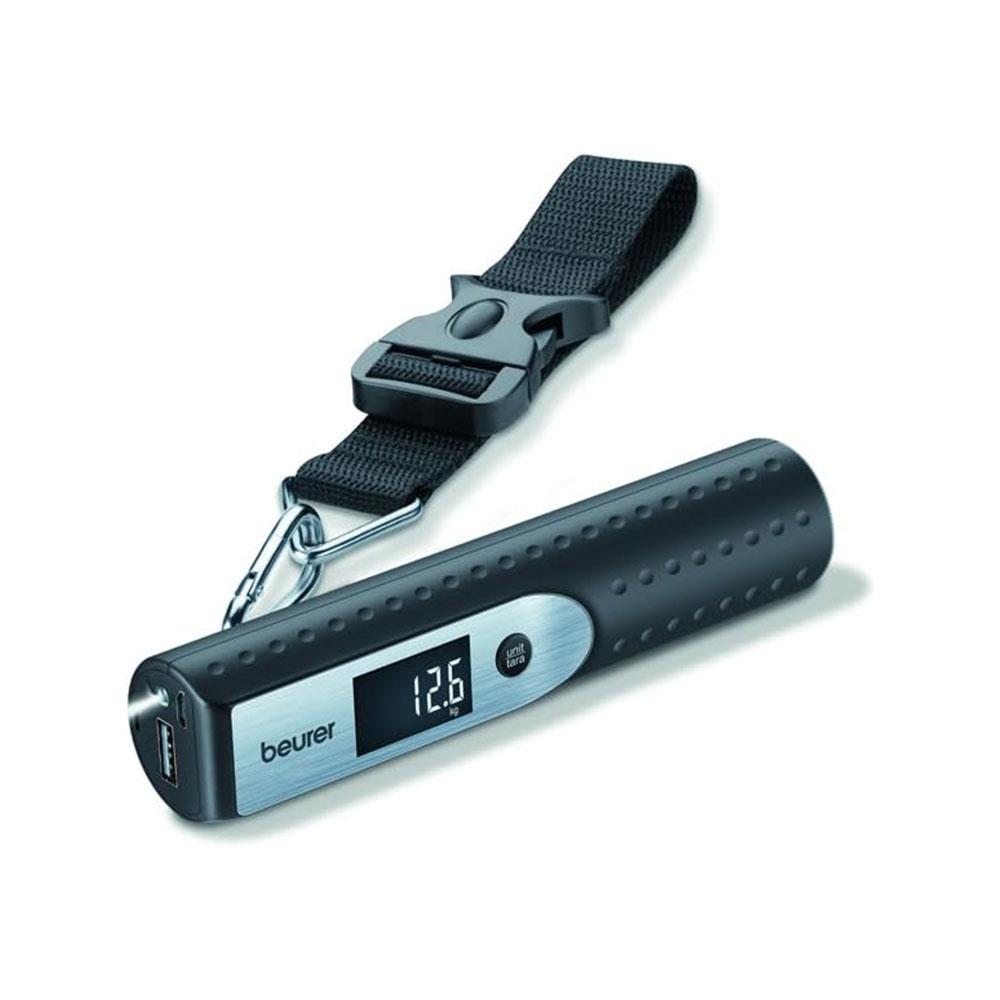 Beurer 3 In 1 Travelmeister Power Bank Charger Luggage Scale & Torch 16cm - Black