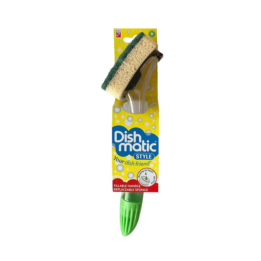 Dishmatic Fillable Washing Up Handle Replaceable Sponge - Multicolour Main image