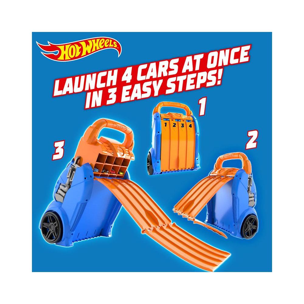 Hot Wheels Multilauncher Ultra Racing Car Case Stores Up To 20 Cars - Multicolour