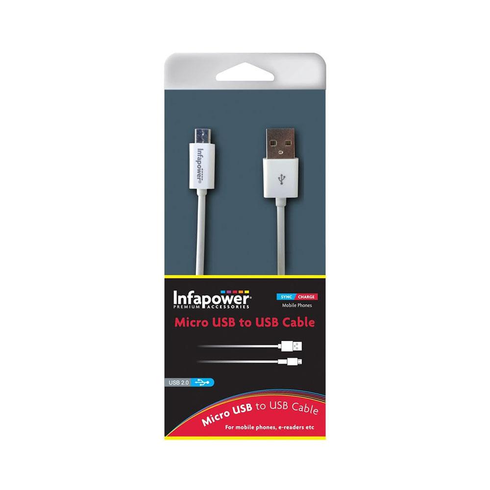 Infapower Micro USB To USB Cable 1 Metre - White Main image