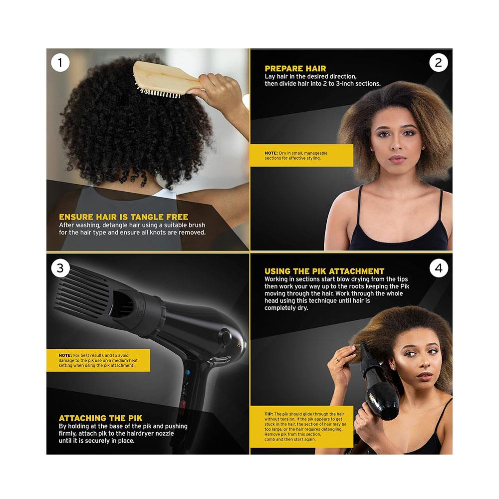 Wahl Powerpik 5000 Salon Styling Hair Dryer 2000W With 2 Speed & 3 Heat Settings - Black