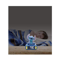 Lexibook 3D Disney Stitch Childrens Clock With Night Light - Blue
