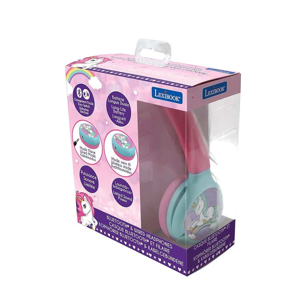 Lexibook Unicorn Bluetooth And Wired Foldable Kids Headphones - Multicolour