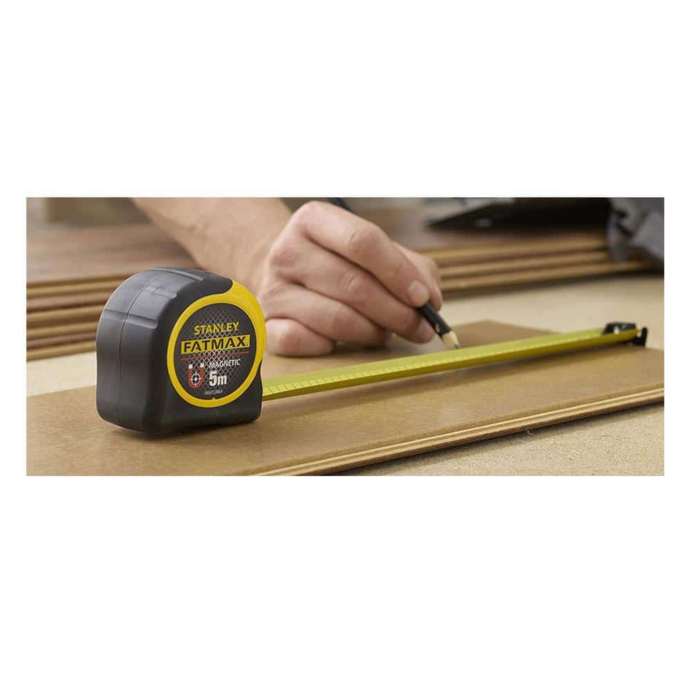 Stanley FatMax Blade Armor Magnetic Measure Tape 5 Metres 16ft Metric Only - Yellow/Black