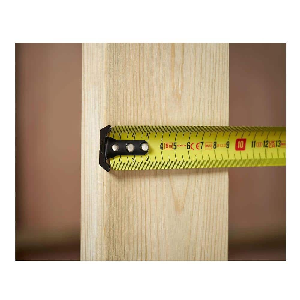 Stanley FatMax Blade Armor Measure Tape 8 Metres 26ft 3 Rivet Metric Only - Yellow/Black