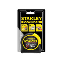 Stanley FatMax Magnetic Tip Tape 8 Metres Metric Only - Yellow/Black