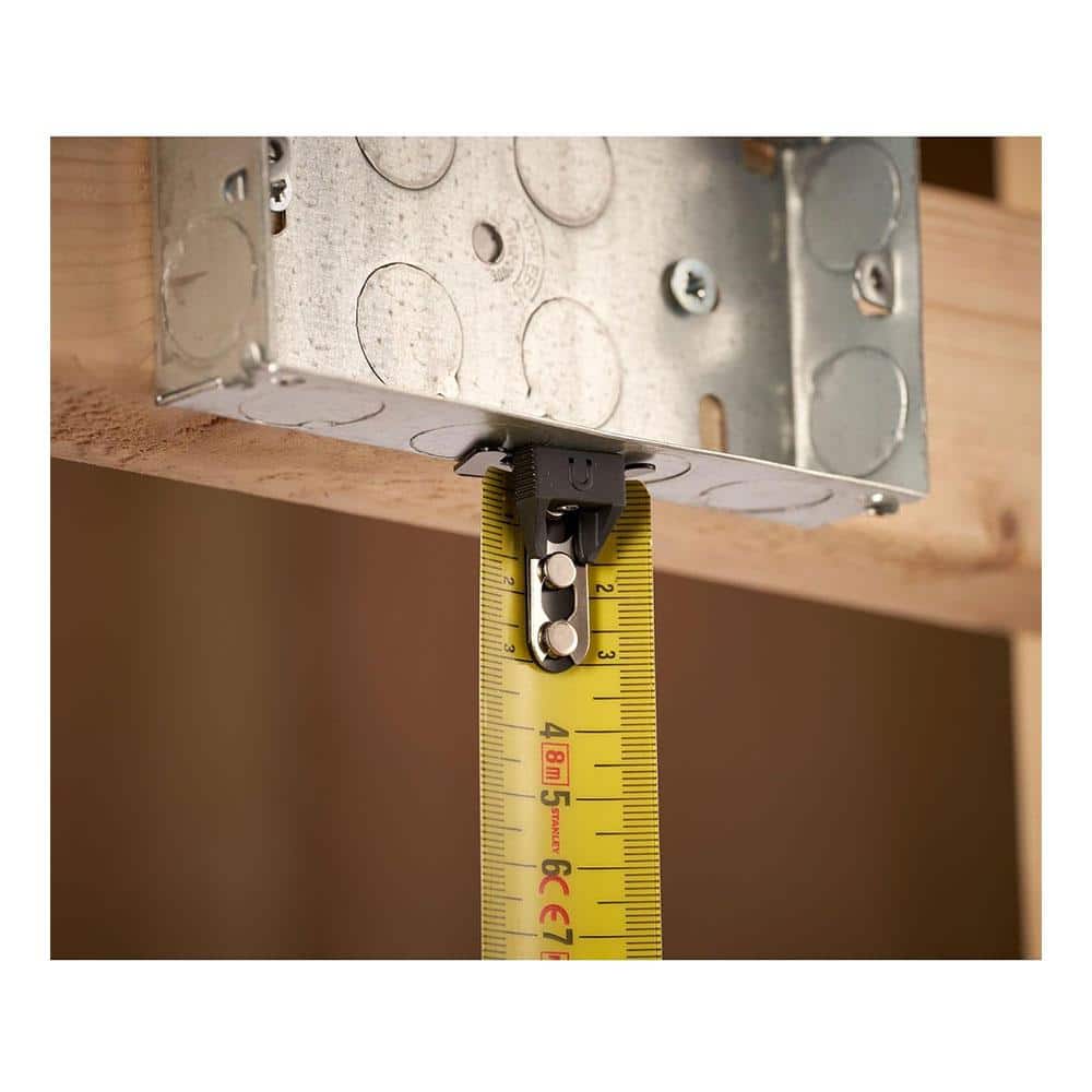 Stanley FatMax Magnetic Tip Tape 8 Metres Metric Only - Yellow/Black