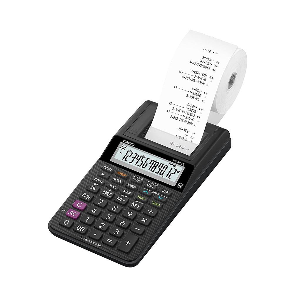 Casio Compact 12 Digit Display Printing Calculator - Black