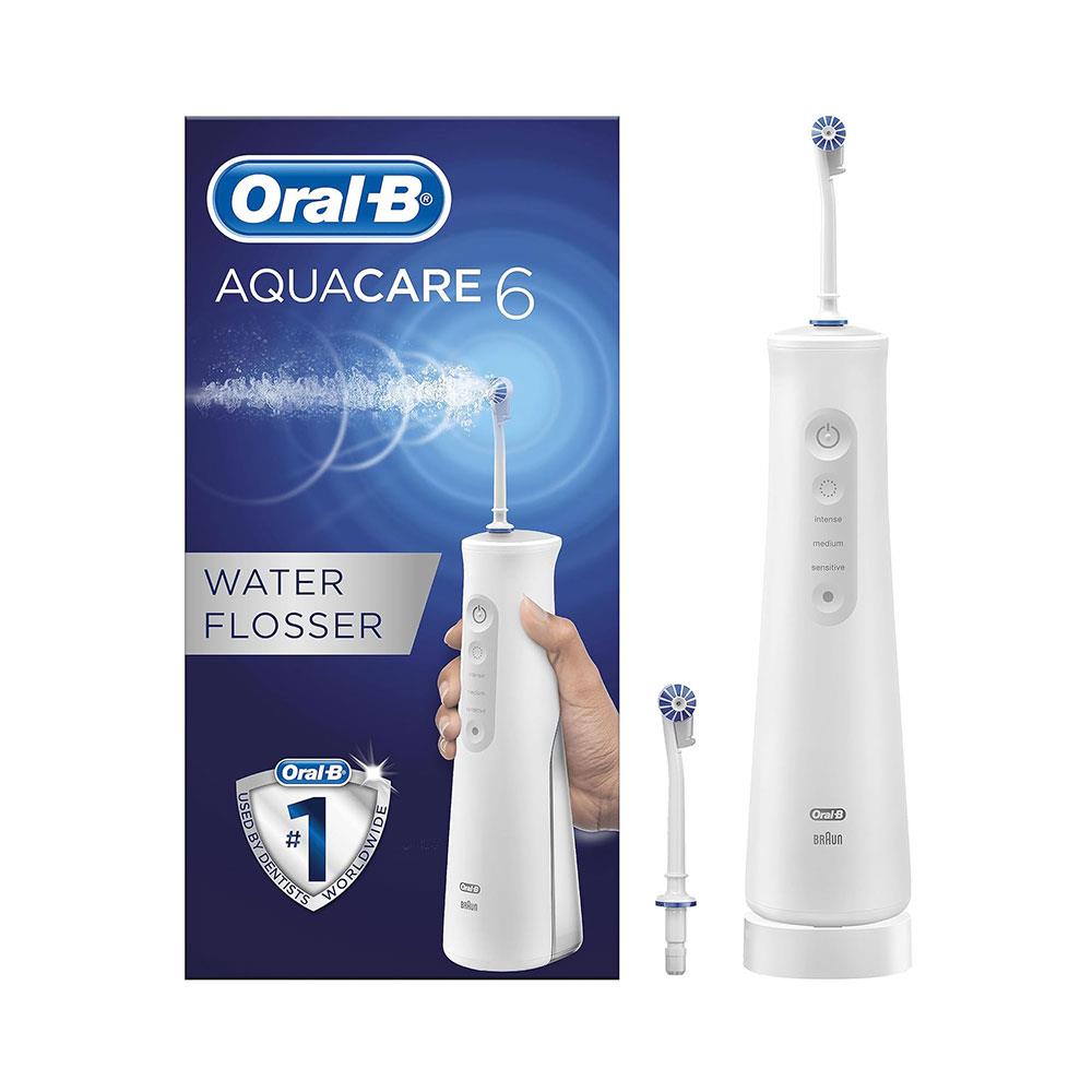 Oral-B Aquacare 6 Pro-Expert Water Flosser Oral Irrigator Featuring Oxyjet Technology With 6 Cleaning Modes - White