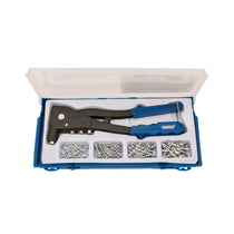 Draper Hand Riveter Kit For Aluminium Rivets With 100 Rivets And Case - Blue