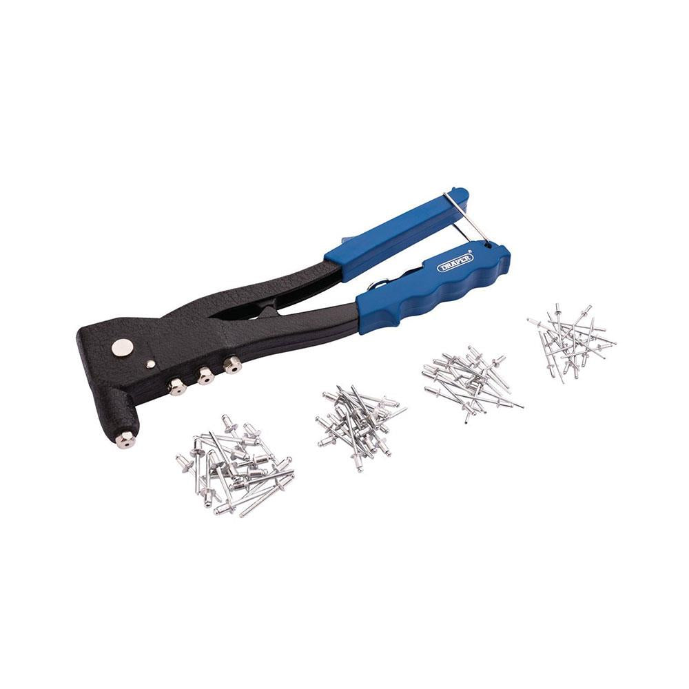 Draper Hand Riveter Kit For Aluminium Rivets With 100 Rivets And Case - Blue Secondary image