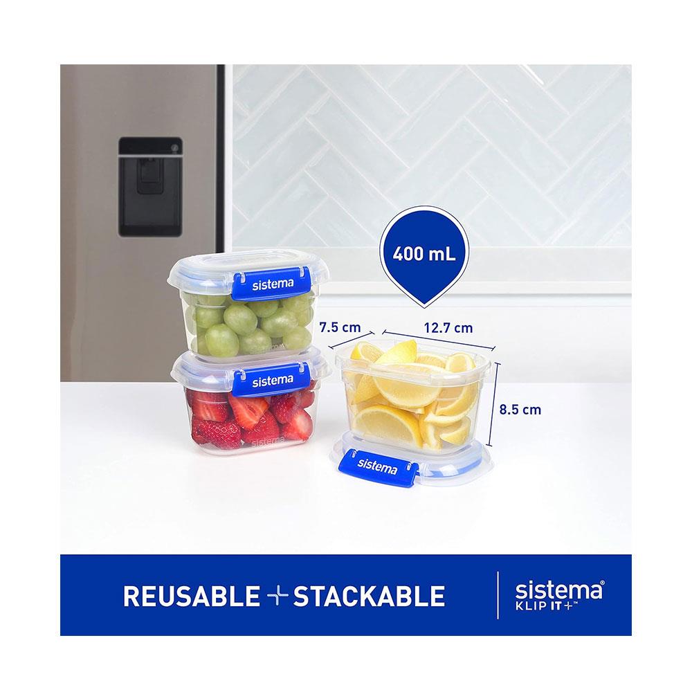 Sistema Klip It Plus Rectangle Container 400ml - Transparent