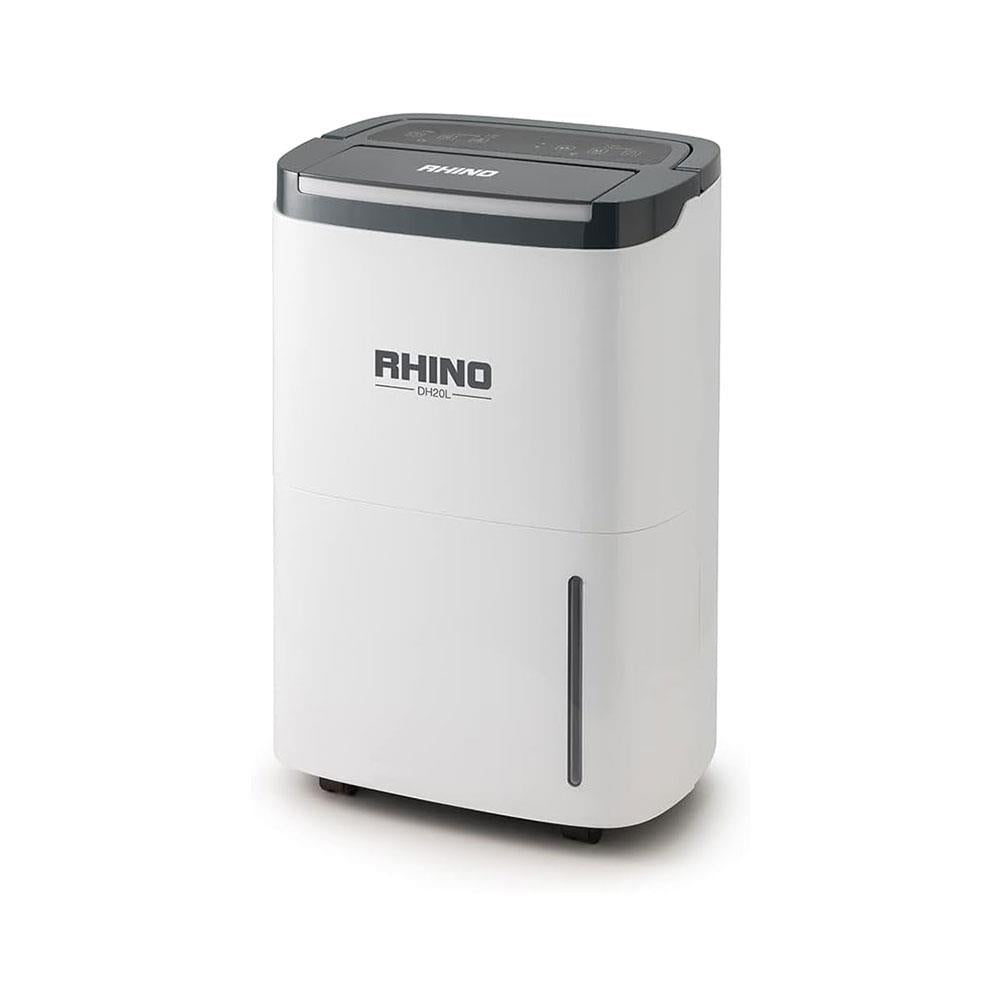 Rhino H03602 Domestic Dehumidifier 20 Litres With High & Low Settings Timer 230V - White Main image