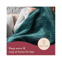 Dreamland Hurry Home Deluxe Velvet Warming Throw Electric Blanket 160cm x 120cm - Green