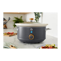 Swan Nordic Slow Cooker 3.5 Litres With Glass Lid & 3 Temperature Settings 200W - Grey