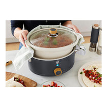 Swan Nordic Slow Cooker 3.5 Litres With Glass Lid & 3 Temperature Settings 200W - Grey