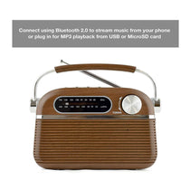 Lloytron Vintage Rechargeable Bluetooth AM/FM Radio - Wood Effect