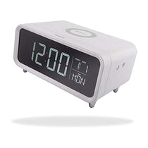 Groov-e Athena Alarm Clock With Wireless Charging Pad & Night Light - White