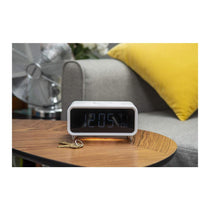 Groov-e Athena Alarm Clock With Wireless Charging Pad & Night Light - White
