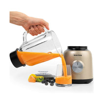 Salter Olympus Glass Jug Blender Milkshake & Smoothie Maker 800W 1.5 Litres - Gold