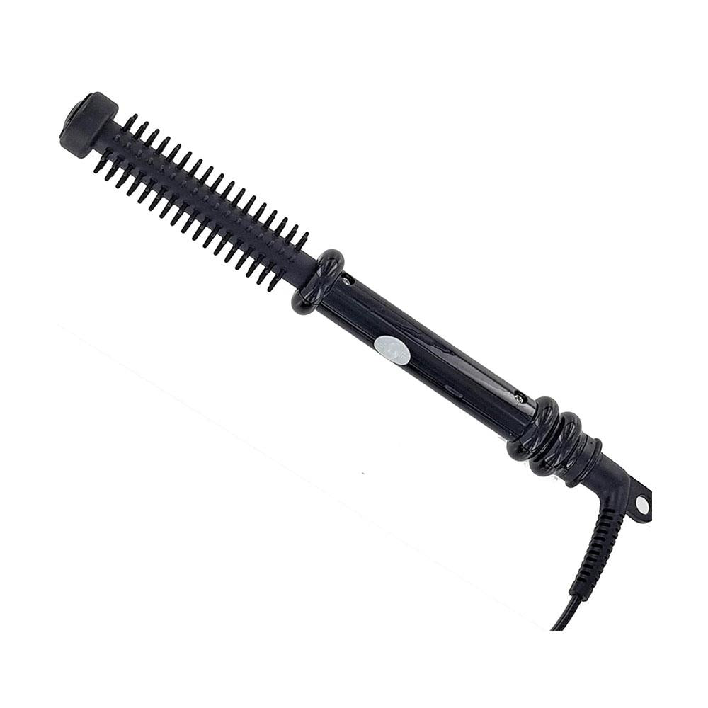 Omega Slimline Heated Brush 13mm Hair Styling Curler Hot Comb Tangle Free Swivel - Black Main image