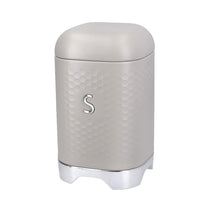 KitchenCraft Lovello Textured Sugar Caddy Geo Metal 11.5 x 11.5 x 19.5cm - Latte Cream