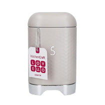 KitchenCraft Lovello Textured Sugar Caddy Geo Metal 11.5 x 11.5 x 19.5cm - Latte Cream