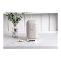 KitchenCraft Lovello Textured Sugar Caddy Geo Metal 11.5 x 11.5 x 19.5cm - Latte Cream