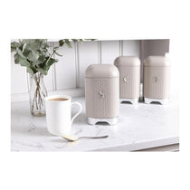 KitchenCraft Lovello Textured Sugar Caddy Geo Metal 11.5 x 11.5 x 19.5cm - Latte Cream