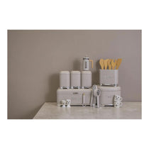 KitchenCraft Lovello Textured Sugar Caddy Geo Metal 11.5 x 11.5 x 19.5cm - Latte Cream