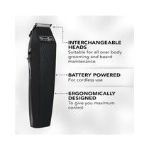 Wahl GroomEase Battery Multigroomer 7-In-1 With 3 Interchangeable Heads And 4 Combs Attachments - Black