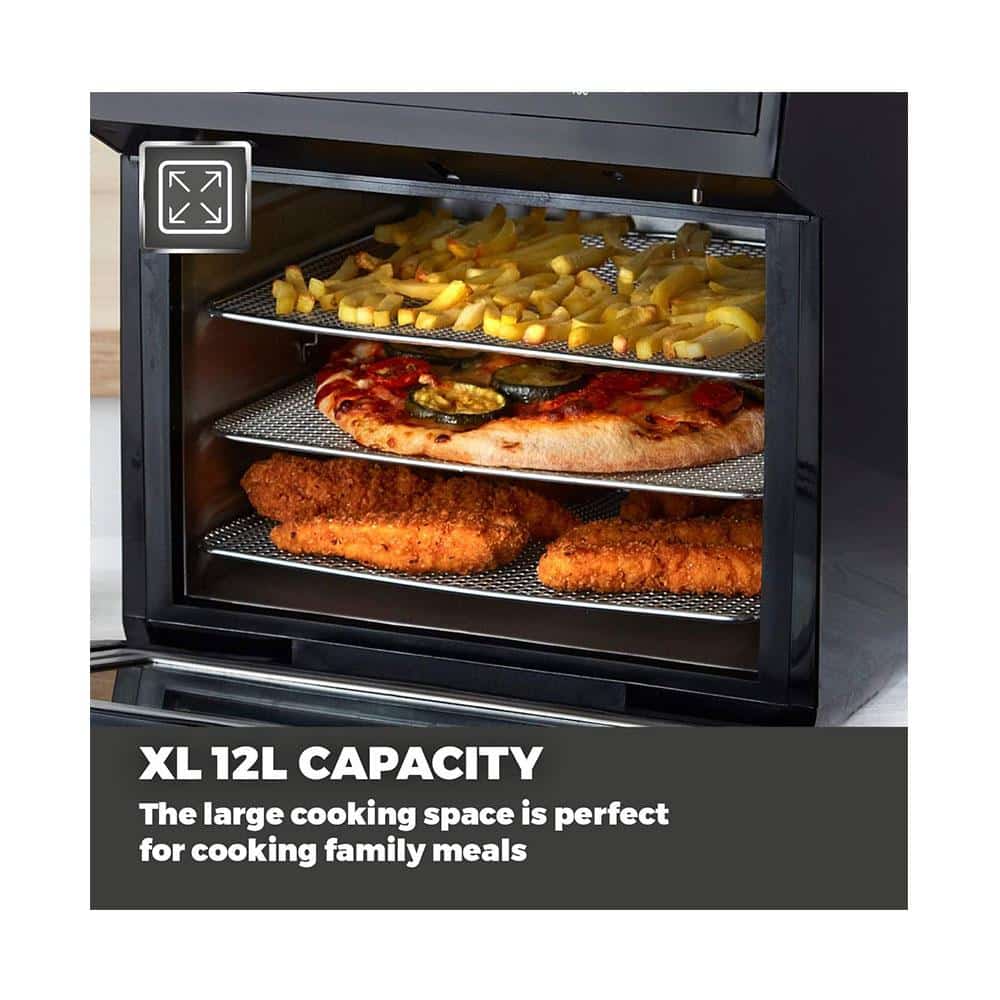 Tower Manual Air Fryer Oven With Rapid Air Circulation & 10 Preset Cooking Options 12 Litre - Black