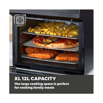 Tower Manual Air Fryer Oven With Rapid Air Circulation & 10 Preset Cooking Options 12 Litre - Black