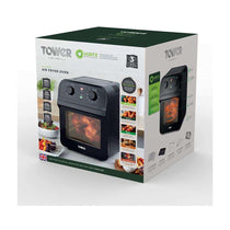 Tower Manual Air Fryer Oven With Rapid Air Circulation & 10 Preset Cooking Options 12 Litre - Black