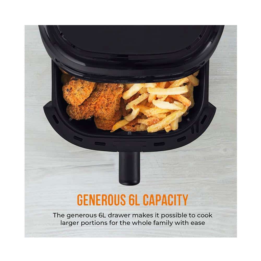 Tower Vortx Vizion Air Fryer With Colour Digital Display 7 One-Touch Cooking Functions 1750W 6 Litre - Black