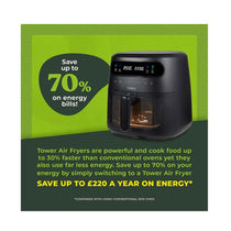 Tower Vortx Vizion Air Fryer With Colour Digital Display 7 One-Touch Cooking Functions 1750W 6 Litre - Black