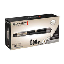 Remington Blow Dry And Style Caring Airstyler Hair Dryer Hot Brush & Hair Curler 1000W With 4 Attachments - Black