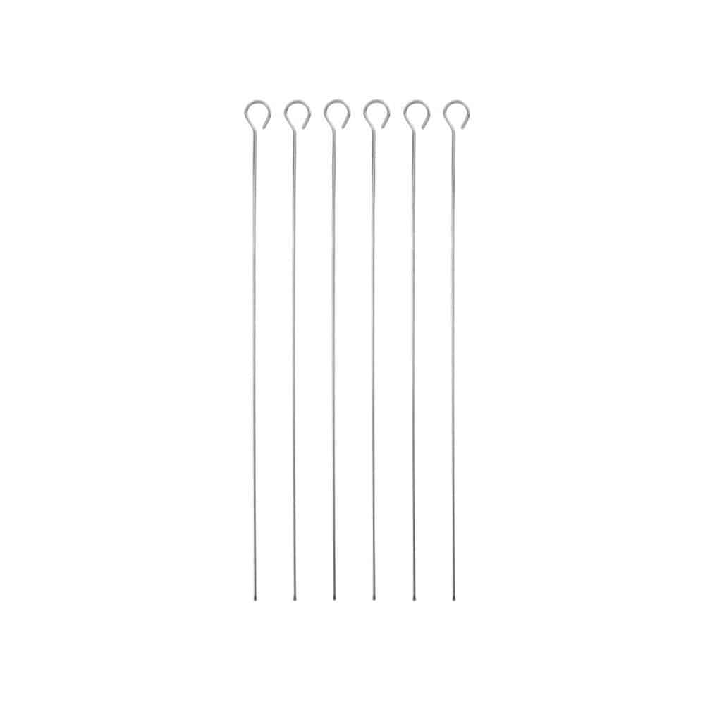 MasterClass Stainless Steel Flat Sided Skewers Set of 6 40cm - Silver