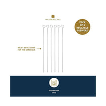 MasterClass Stainless Steel Flat Sided Skewers Set of 6 40cm - Silver