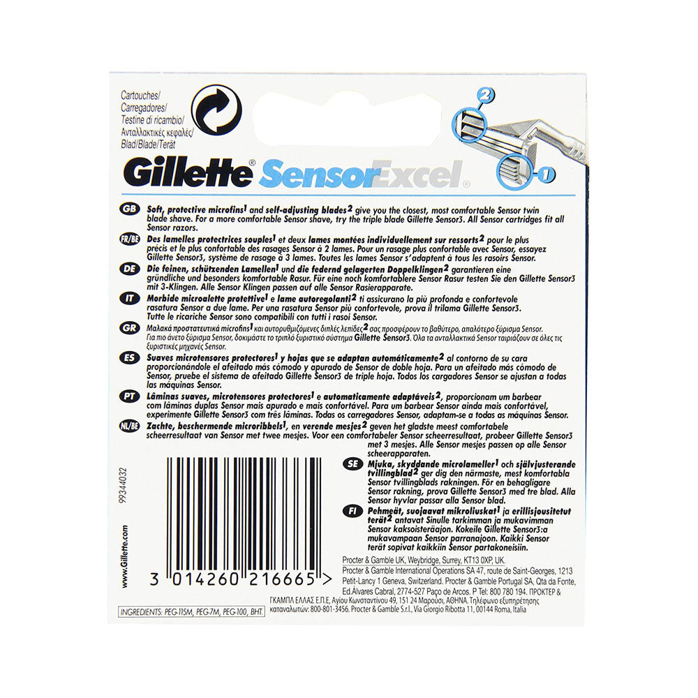 Gillette Sensor Excel Mens Razor Blades - 10 Refill Blades Secondary image