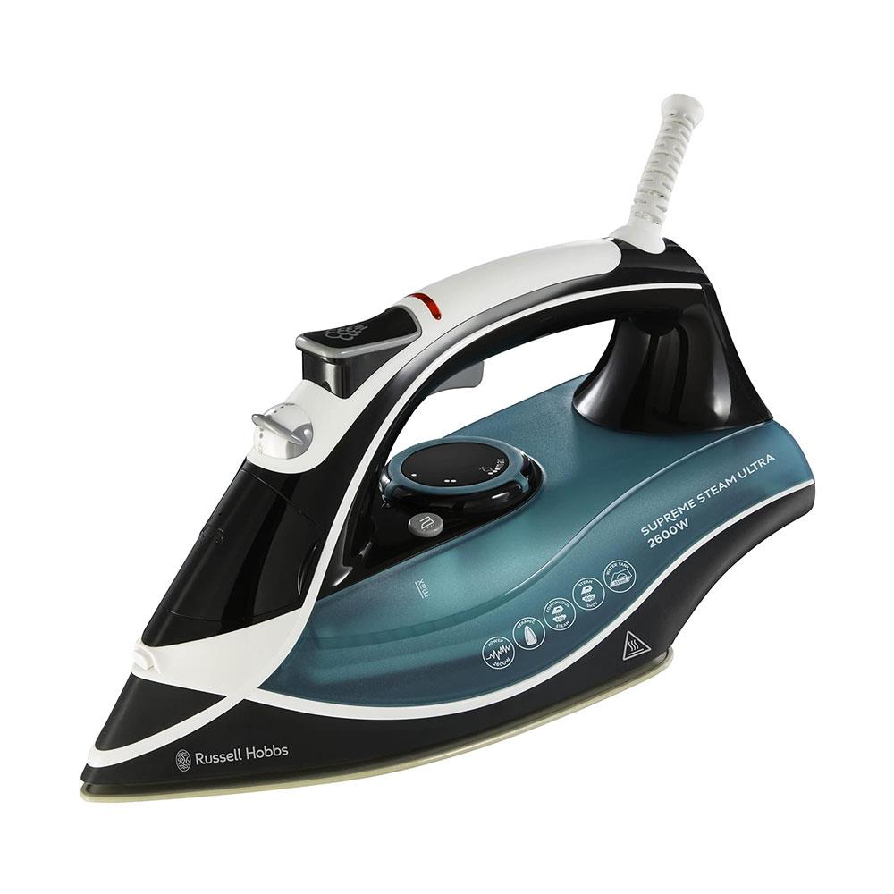 Russell Hobbs Supreme Steam Ultra Traditional Iron Ceramic Soleplate 2600 W 300ml Water Tank - Black/Green/White Main image
