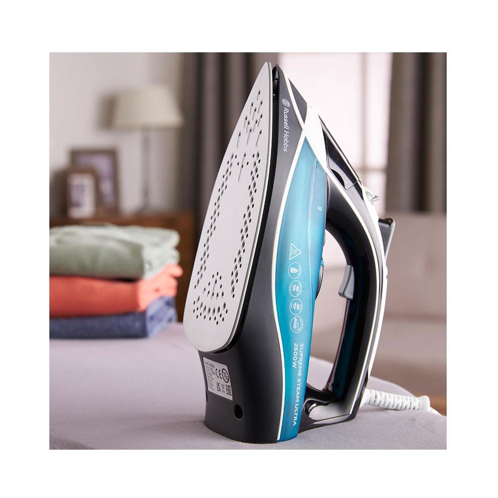 Russell Hobbs Supreme Steam Ultra Traditional Iron Ceramic Soleplate 2600 W 300ml Water Tank - Black/Green/White