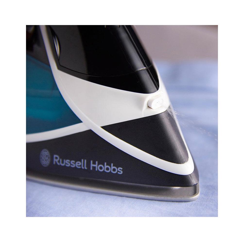 Russell Hobbs Supreme Steam Ultra Traditional Iron Ceramic Soleplate 2600 W 300ml Water Tank - Black/Green/White