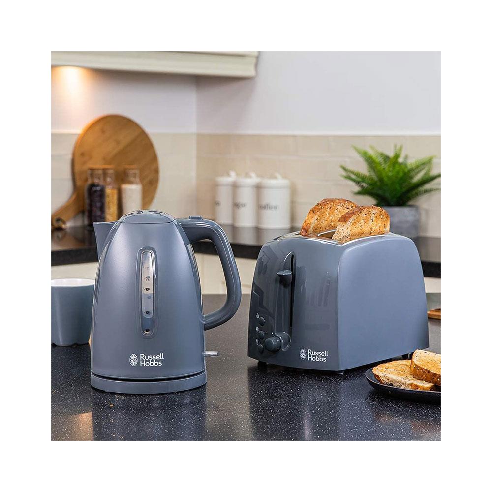 Russell Hobbs Textures Electric Kettle With Rapid Boil 3000 W 1.7 Litre - Grey
