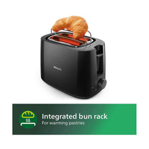 Philips Daily Collection 2 Slice Toaster Wide Slot With 8 Browning Settings 900W - Black